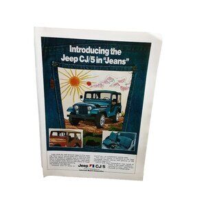 1974 Jeep CJ 5 With Levi's Styled Seats Original Print Ad